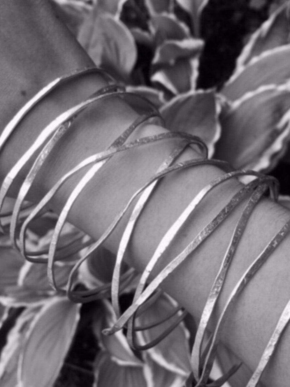 Pamela Bosco Unique, one-of-a-kind wrap bracelet of fine silver
